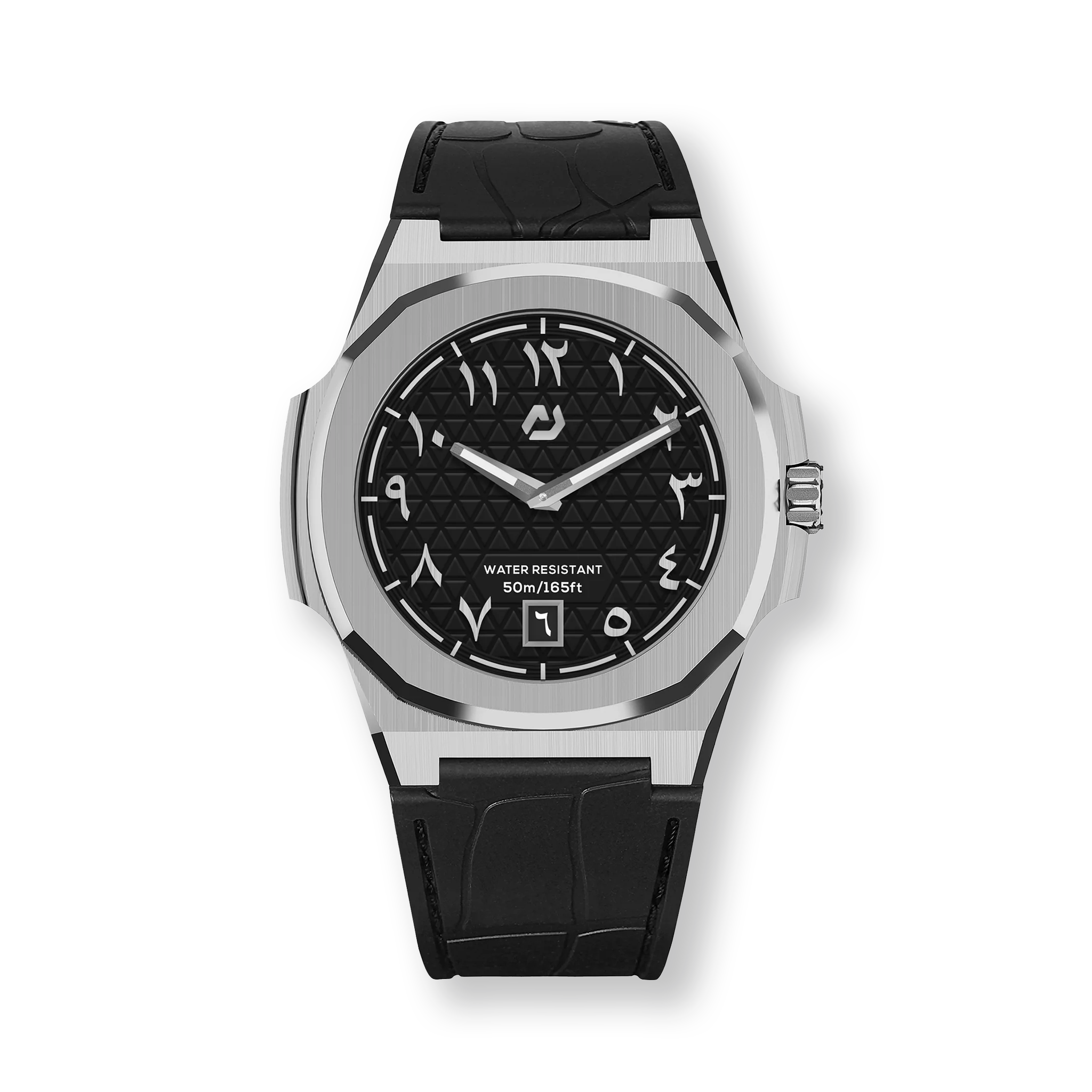 MT Silver 40.5mm Black Arabic Dial Watch 