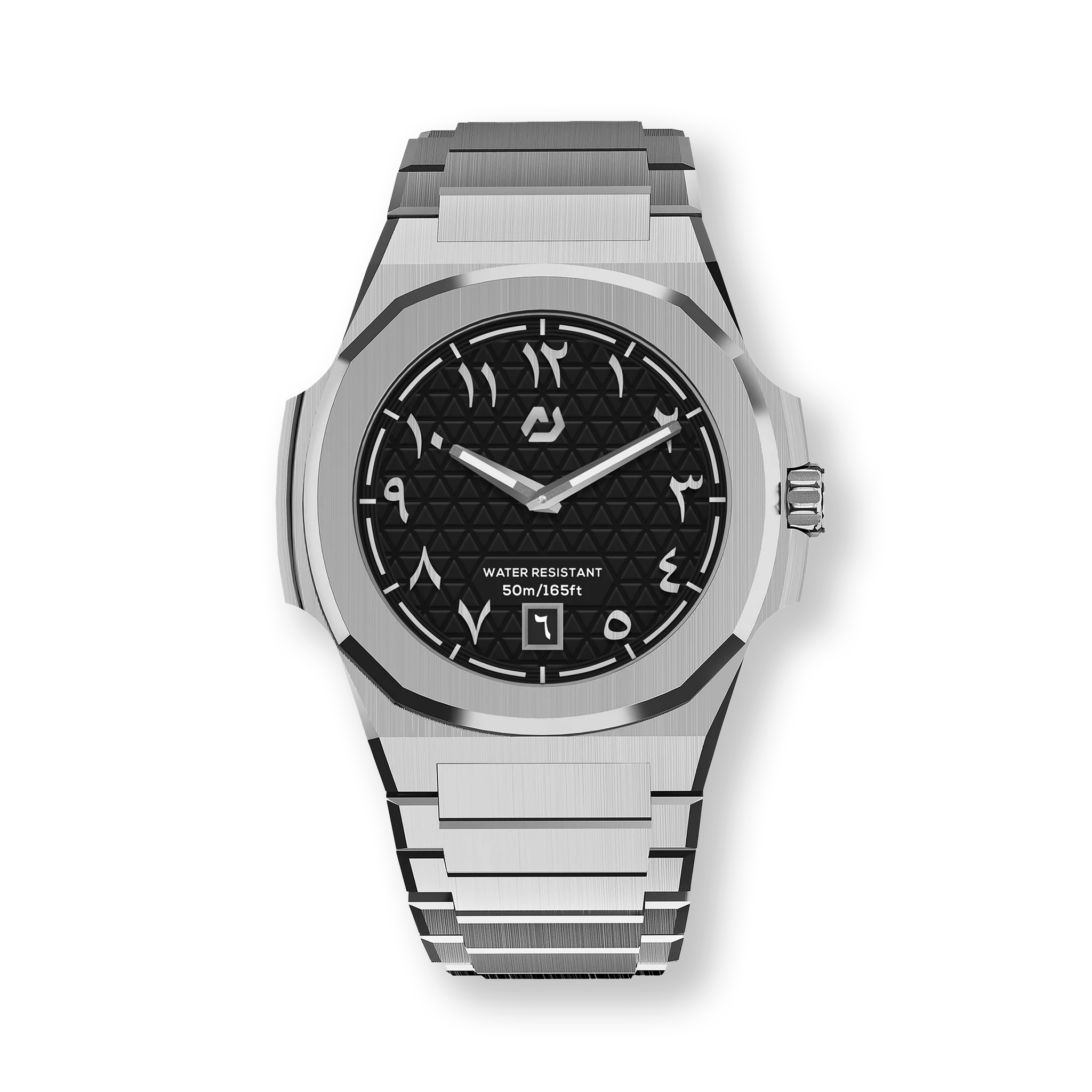 MT Silver 40.5mm Black Arabic Dial Watch 